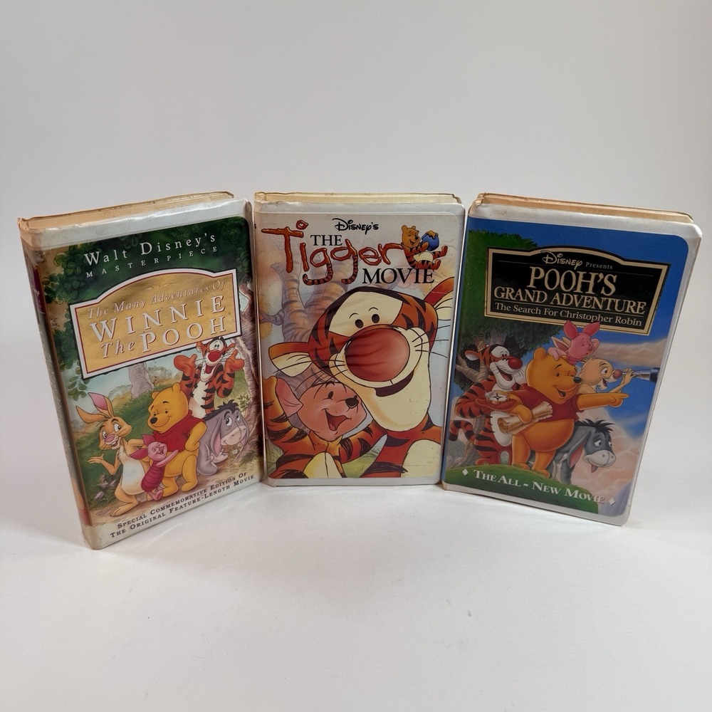 Winnie the Pooh VHS Lot 3 Many Adventures Tigger Movie Grand Adventure Disney